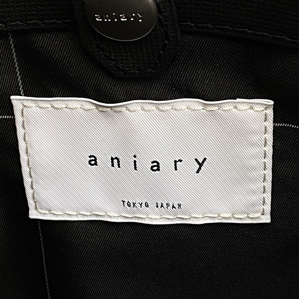 aniary アニアリ G-Film Leather ジーフィルムレザー ブリーフケース ビジネス トートバッグ ブラック系【新古品】【未使用】【中古】