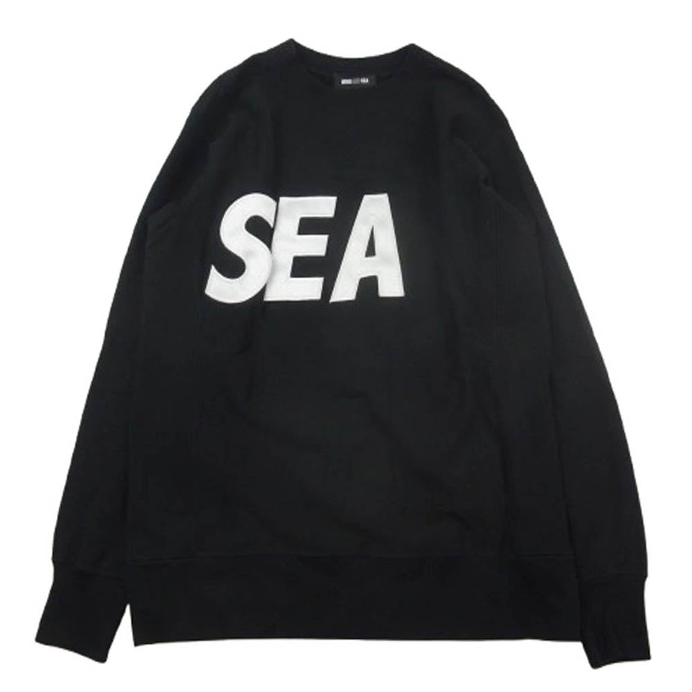 WIND AND SEA ウィンダンシー WDS-CS-202 BIG SEA ビッグシー ロゴパッチ スウェット トレーナー ブラック系 L【中古】