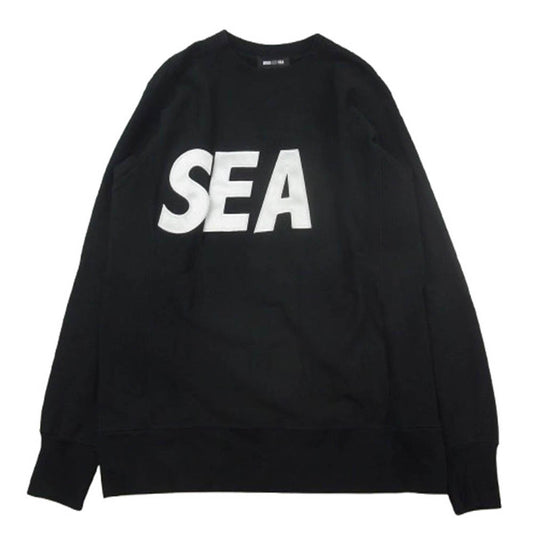 WIND AND SEA ウィンダンシー WDS-CS-202 BIG SEA ビッグシー ロゴパッチ スウェット トレーナー ブラック系 L【中古】