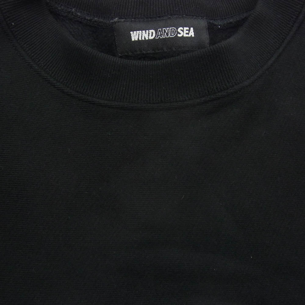 WIND AND SEA ウィンダンシー WDS-CS-202 BIG SEA ビッグシー ロゴパッチ スウェット トレーナー ブラック系 L【中古】