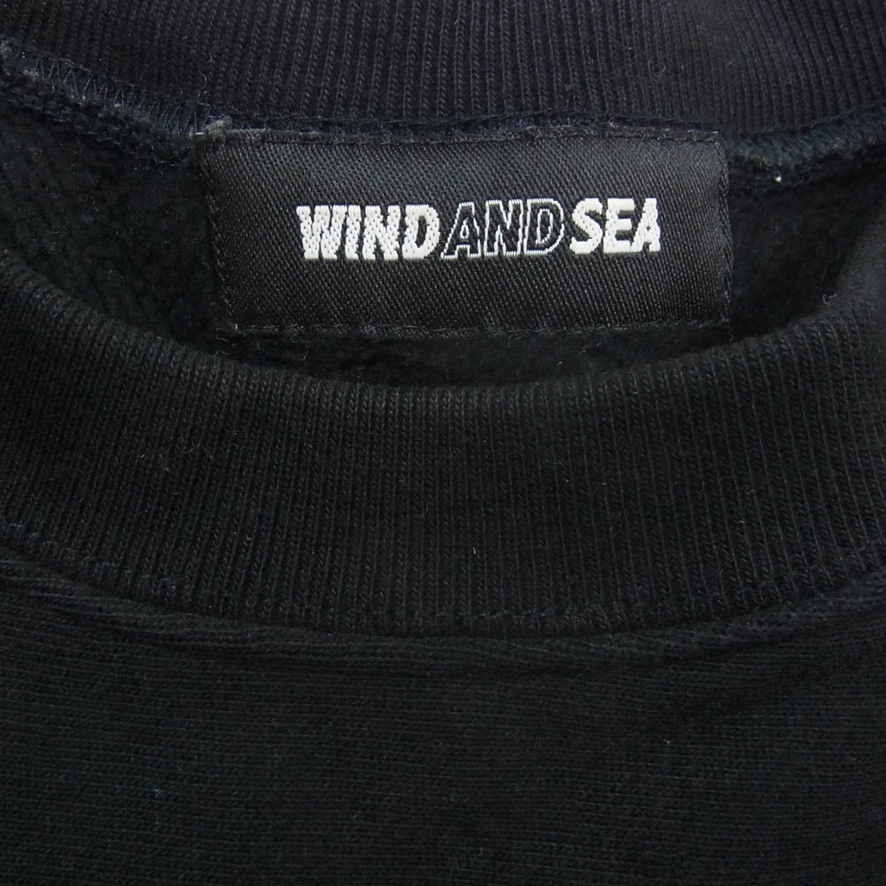 WIND AND SEA ウィンダンシー WDS-CS-202 BIG SEA ビッグシー ロゴパッチ スウェット トレーナー ブラック系 L【中古】