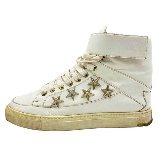 GIVENCHY ジバンシィ スタースタッズ ベルクロ ハイカット レザー スニーカー ホワイト ホワイト系 40【中古】