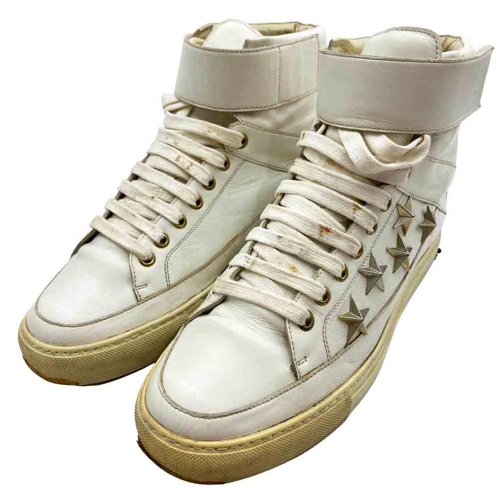 GIVENCHY ジバンシィ スタースタッズ ベルクロ ハイカット レザー スニーカー ホワイト ホワイト系 40【中古】