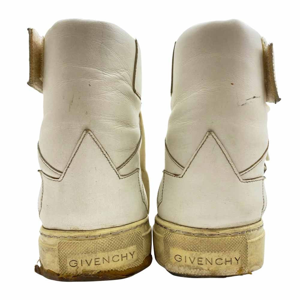 GIVENCHY ジバンシィ スタースタッズ ベルクロ ハイカット レザー スニーカー ホワイト ホワイト系 40【中古】