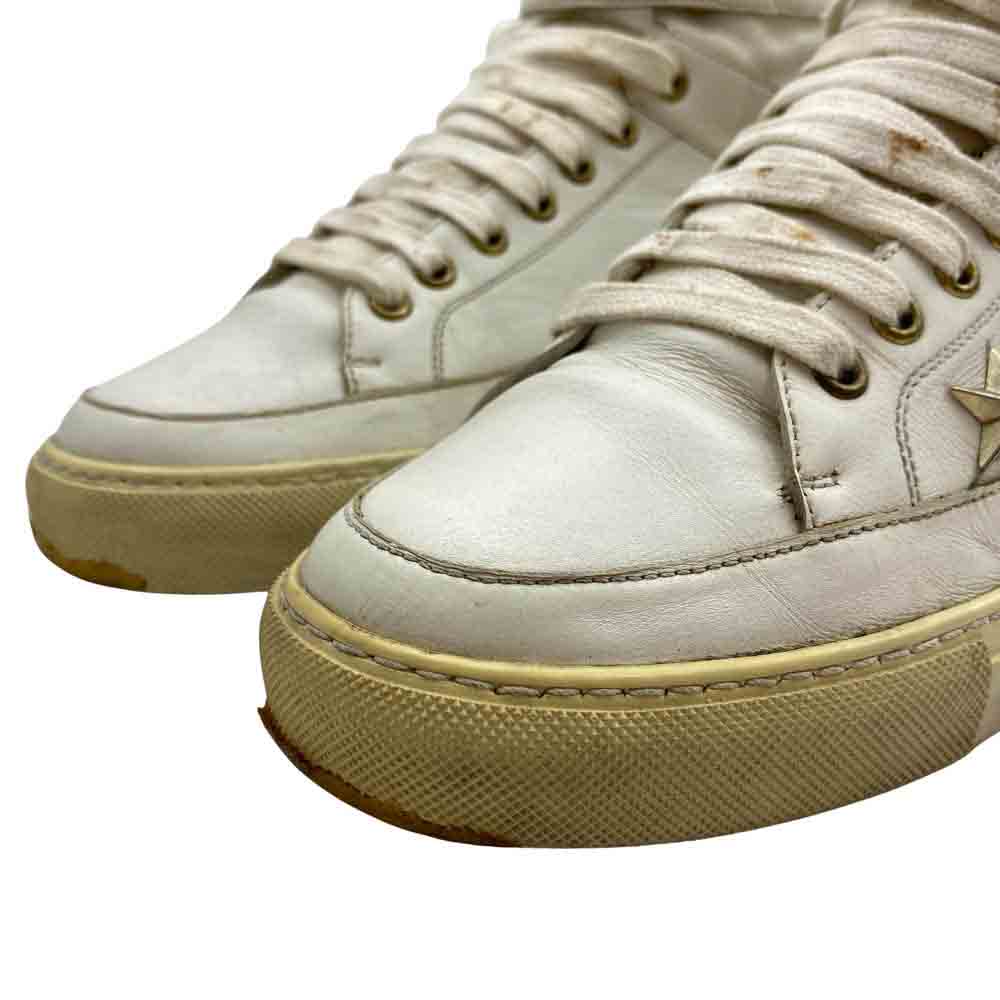 GIVENCHY ジバンシィ スタースタッズ ベルクロ ハイカット レザー スニーカー ホワイト ホワイト系 40【中古】