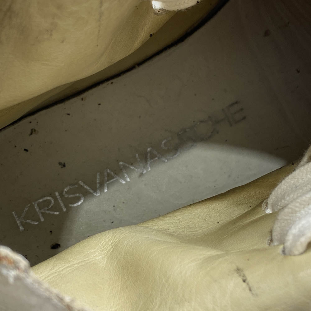 KRIS VAN ASSCHE クリスヴァンアッシュ レースアップ レザー ハイカット スニーカー ホワイト系【中古】