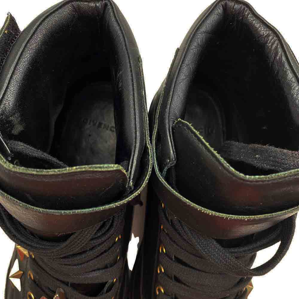 GIVENCHY ジバンシィ スタースタッズ ベルクロ ハイカット レザー スニーカー ブラック ブラック系 40【中古】