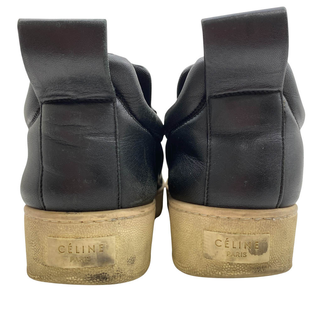 CELINE セリーヌ レザー スリッポン シューズ スニーカー ブラック系 40【中古】