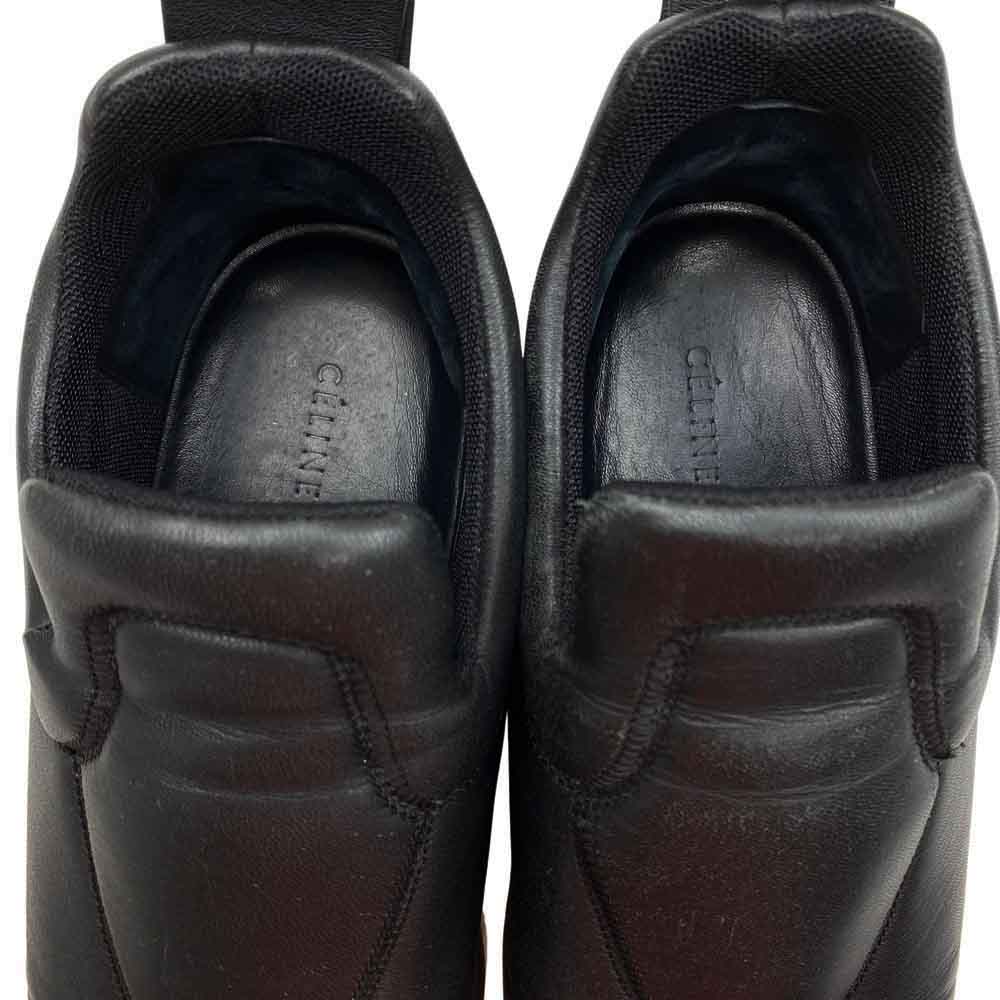CELINE セリーヌ レザー スリッポン シューズ スニーカー ブラック系 40【中古】