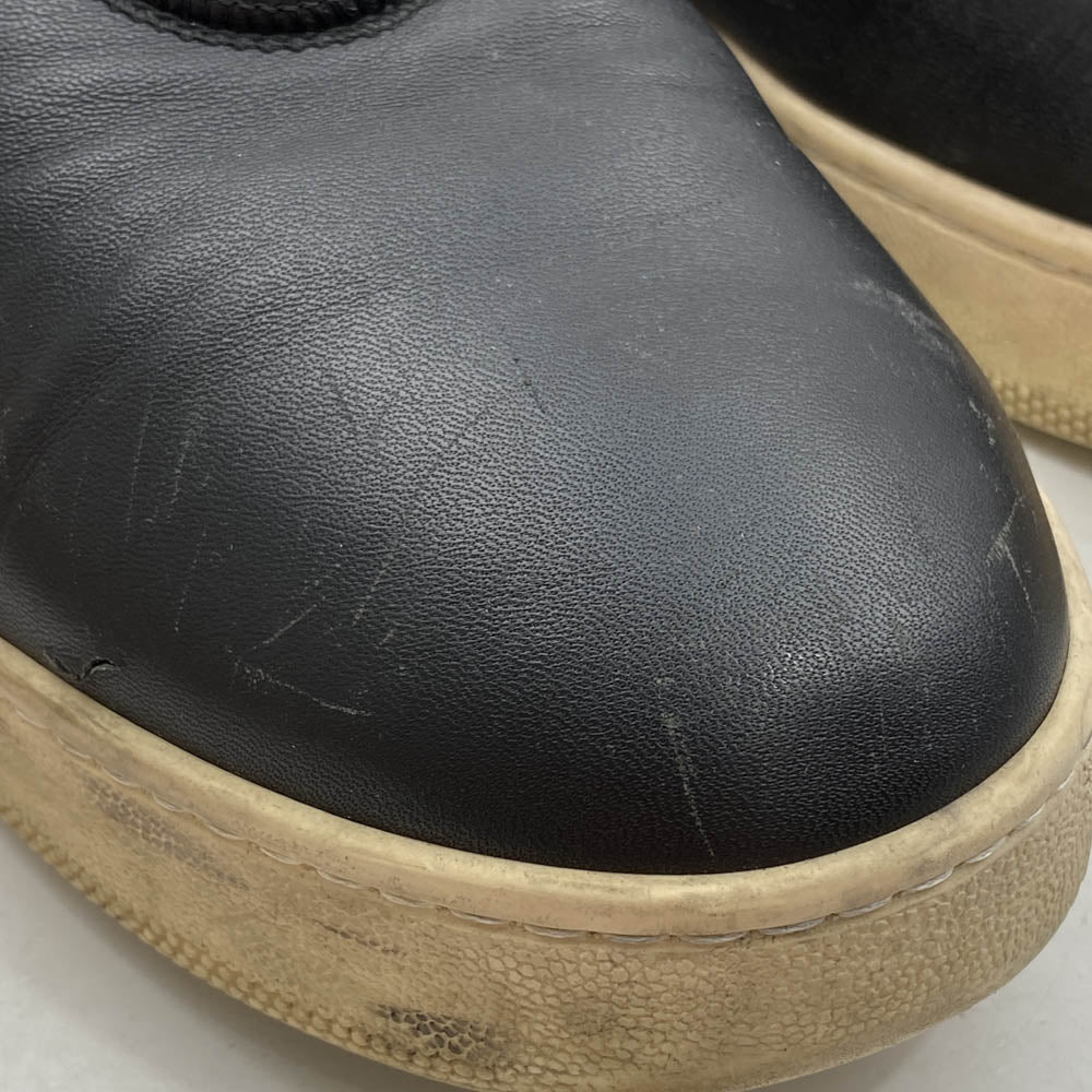 CELINE セリーヌ レザー スリッポン シューズ スニーカー ブラック系 40【中古】