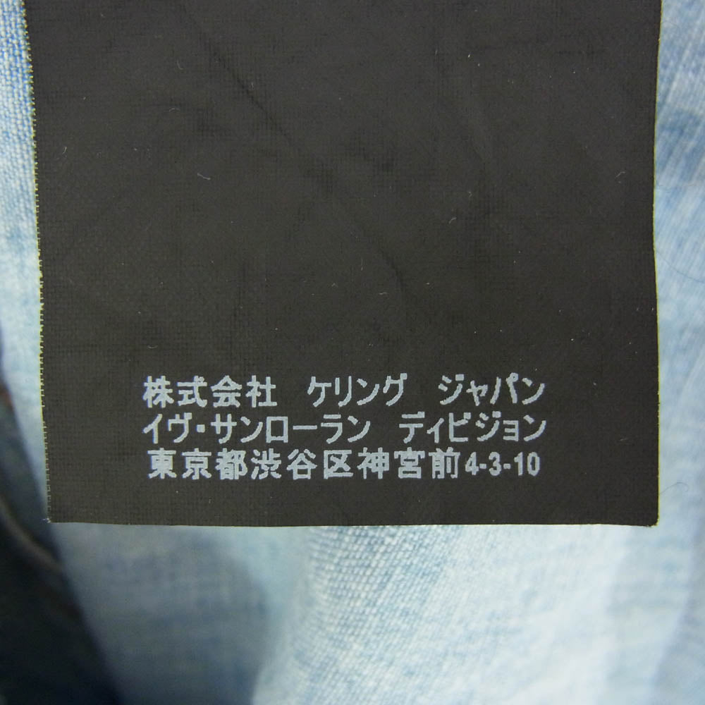 SAINT LAURENT サンローラン 407715 Y890L USED加工 デニム ウエスタン 長袖 シャツ インディゴブルー系 XS【中古】