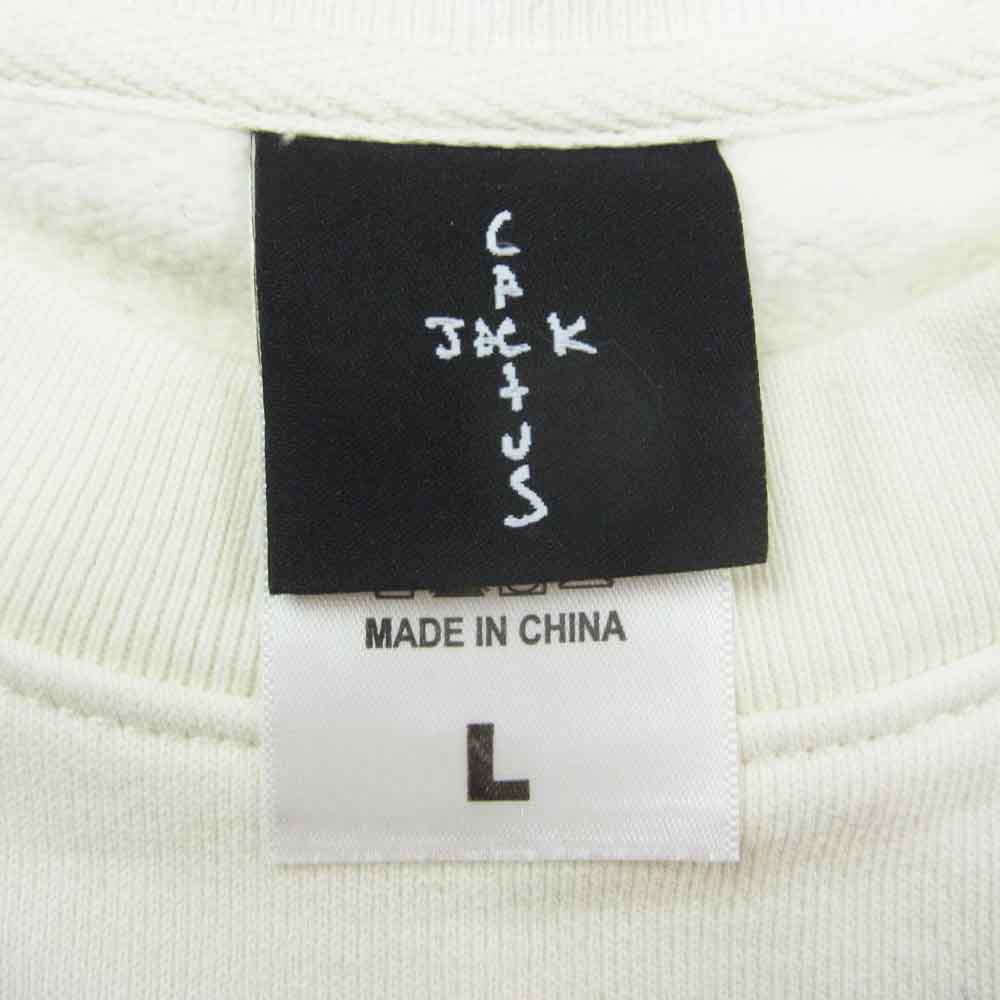 CACTUS JACK カクタスジャック Travis Scott D.L.T.L.F.R.T. CREWNECK トラヴィススコット クルーネック スウェット トレーナー ホワイト系 L【中古】