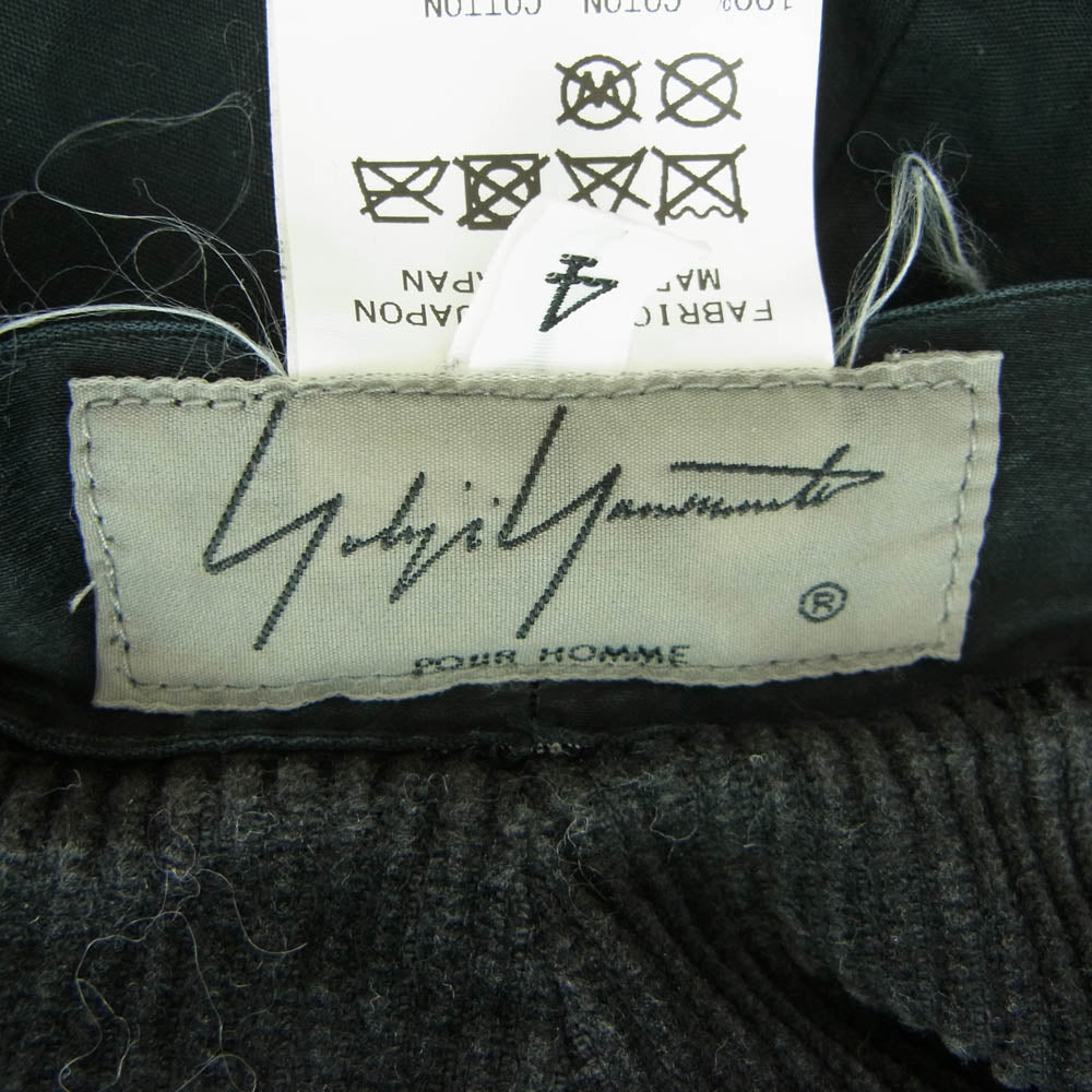Yohji Yamamoto POUR HOMME ヨウジヤマモトプールオム 19AW HC-H08-971 コーデュロイ キャスケット 帽子 ブラック系 4【中古】