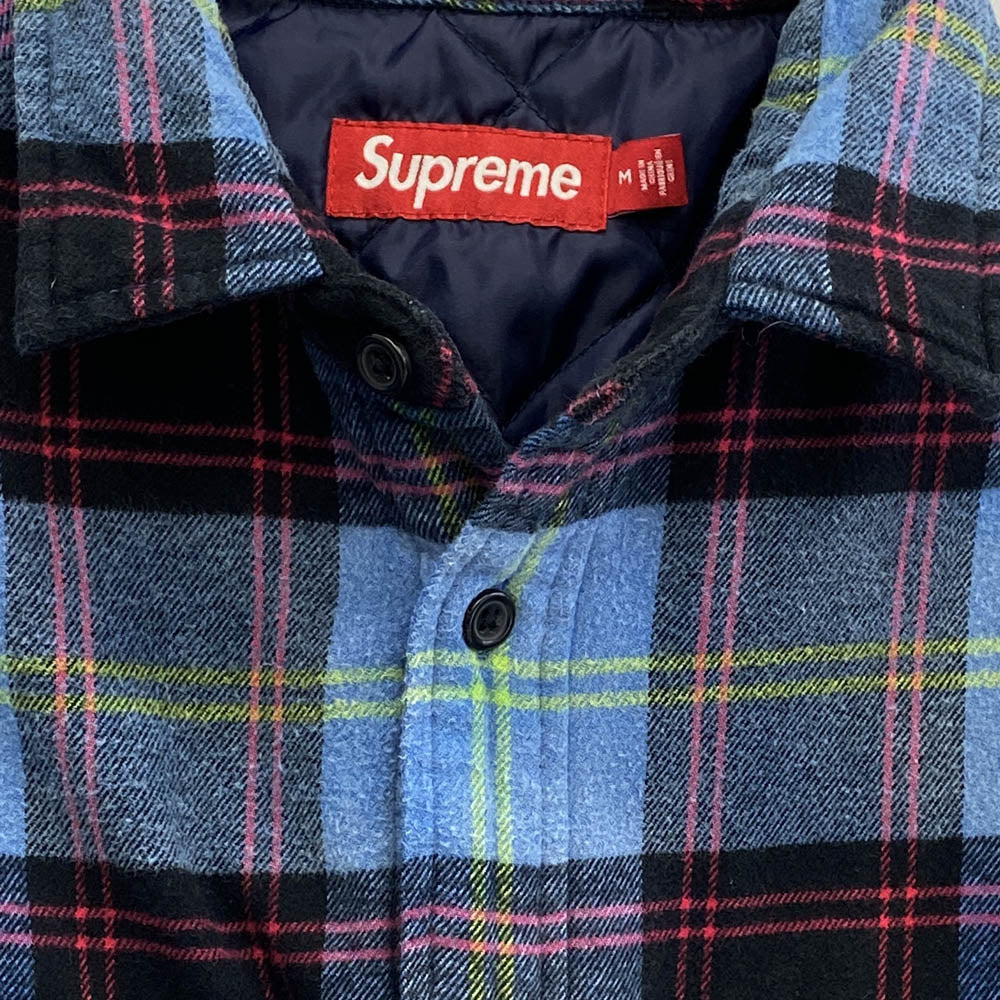 Supreme シュプリーム 24AW Quilted Plaid Shirt キルティング プレイド 中綿 シャツ ジャケット マルチカラー系 M【中古】