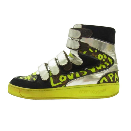 LOUIS VUITTON ルイ・ヴィトン FD0018 スティーブン スプラウス ミックスパッチワーク モノグラム グラフィティ ハイカットスニーカー マルチカラー系 6.5【中古】