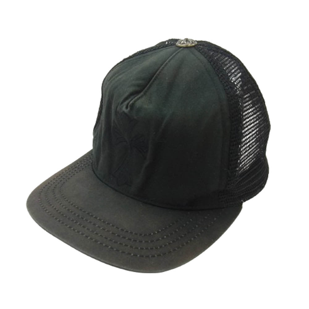 CHROME HEARTS クロムハーツ（原本無） CHクロス刺繍 トラッカー メッシュ キャップ ブラック系 OS【中古】