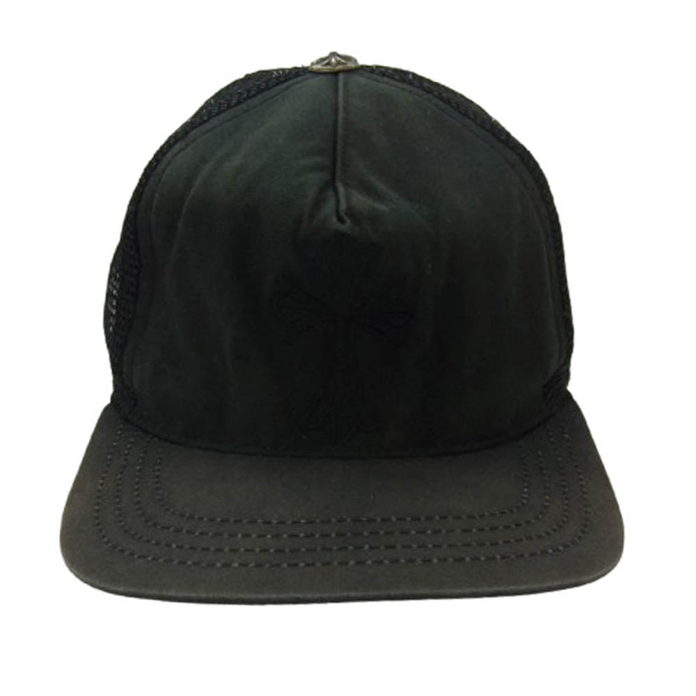 CHROME HEARTS クロムハーツ（原本無） CHクロス刺繍 トラッカー メッシュ キャップ ブラック系 OS【中古】