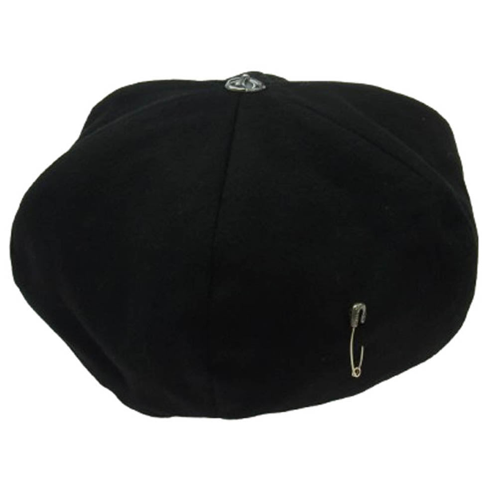 CHROME HEARTS クロムハーツ（原本無） GINA ジーナ セーフピン付き クロスボール カシミヤ ベレー帽 ブラック系 S【中古】