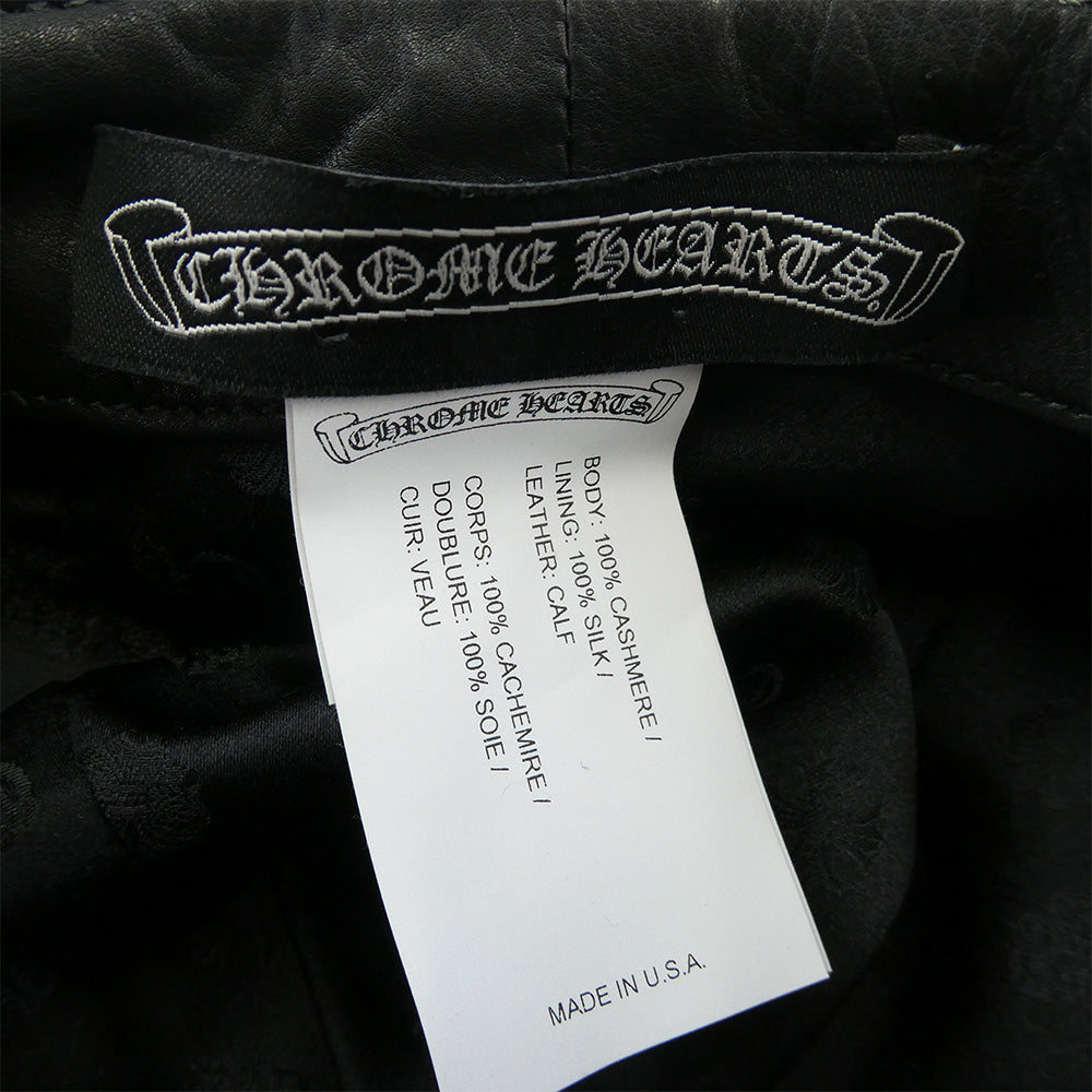 CHROME HEARTS クロムハーツ（原本無） GINA ジーナ セーフピン付き クロスボール カシミヤ ベレー帽 ブラック系 S【中古】