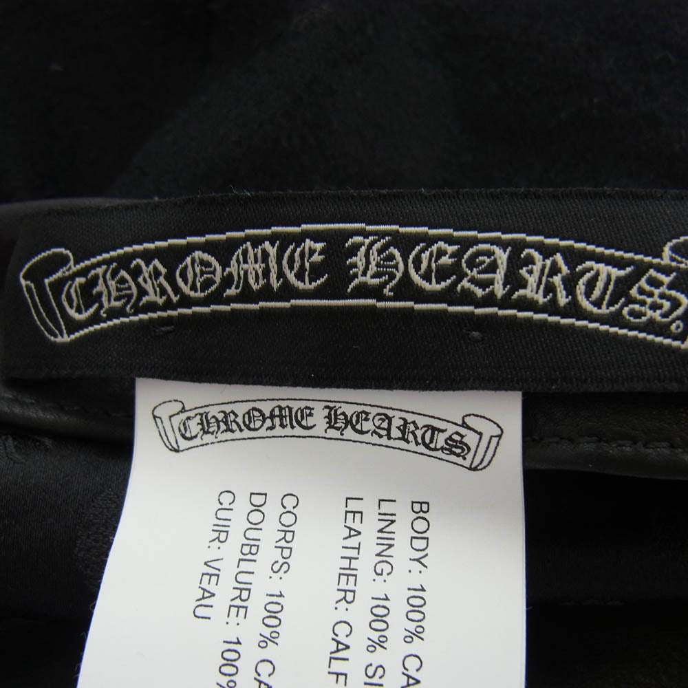 CHROME HEARTS クロムハーツ（原本無） GINA ジーナ セーフピン付き クロスボール カシミヤ ベレー帽 ブラック系 S【中古】