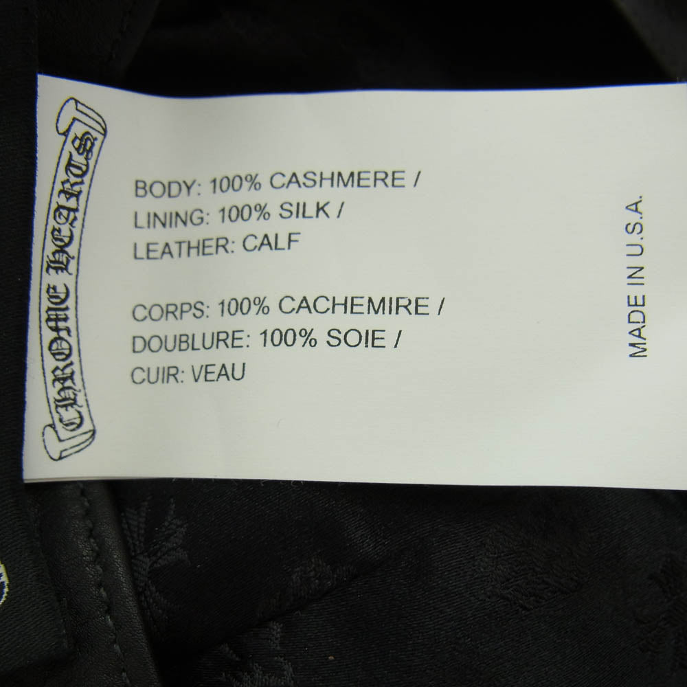 CHROME HEARTS クロムハーツ（原本無） GINA ジーナ セーフピン付き クロスボール カシミヤ ベレー帽 ブラック系 S【中古】