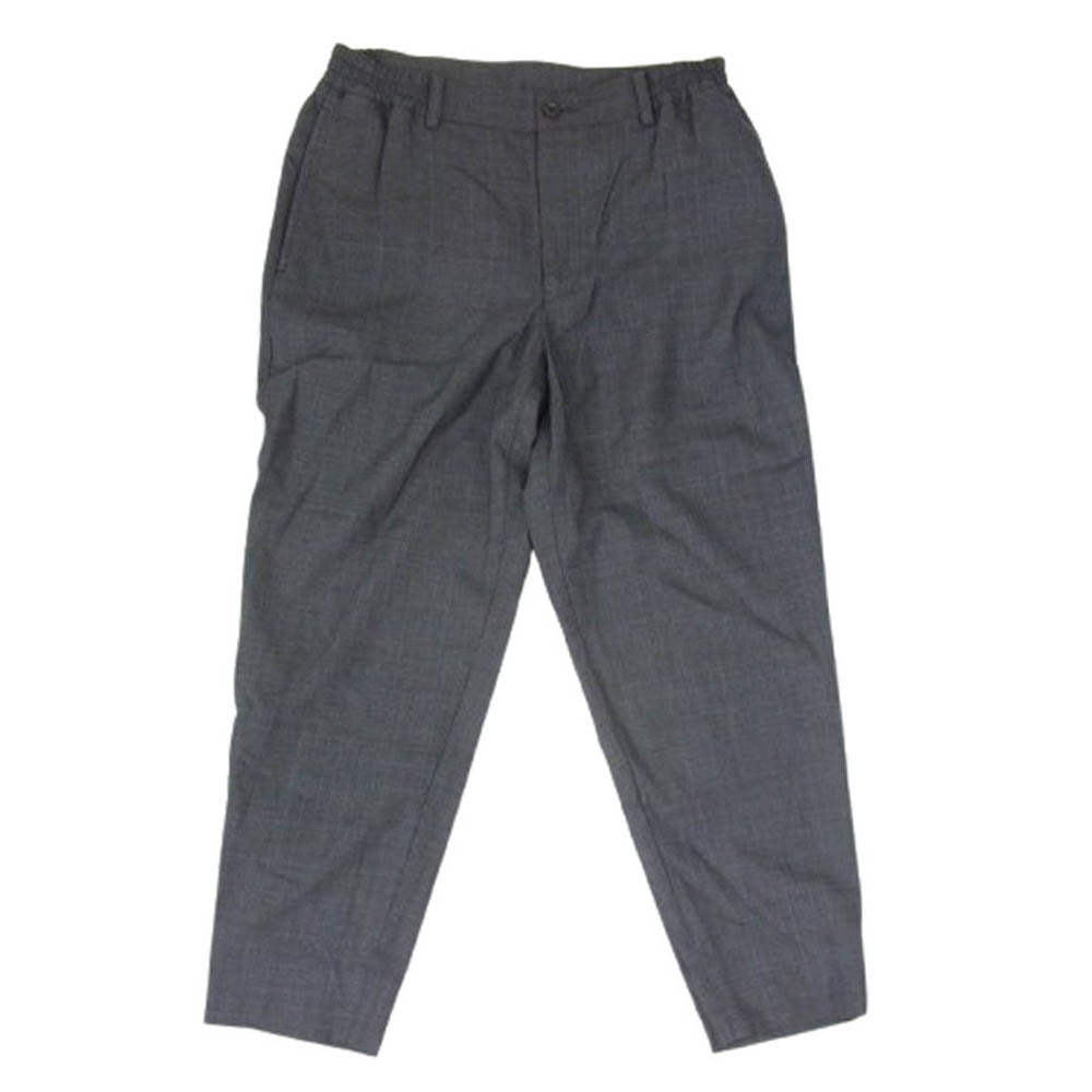 COMME des GARCONS HOMME DEUX コムデギャルソンオムドゥ AD2019 DD-P031 チェック テーパード ウール ウエストサイドゴム イージー スラックスパンツ グレー系 XS【中古】