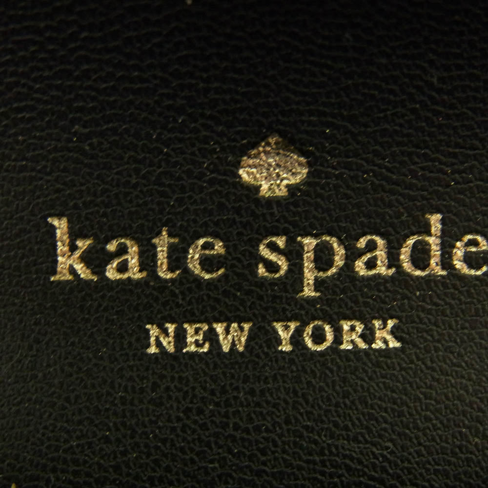 Kate Spade ケイトスペード ロゴ レザー カードケース 名刺入れ ブラック系【中古】