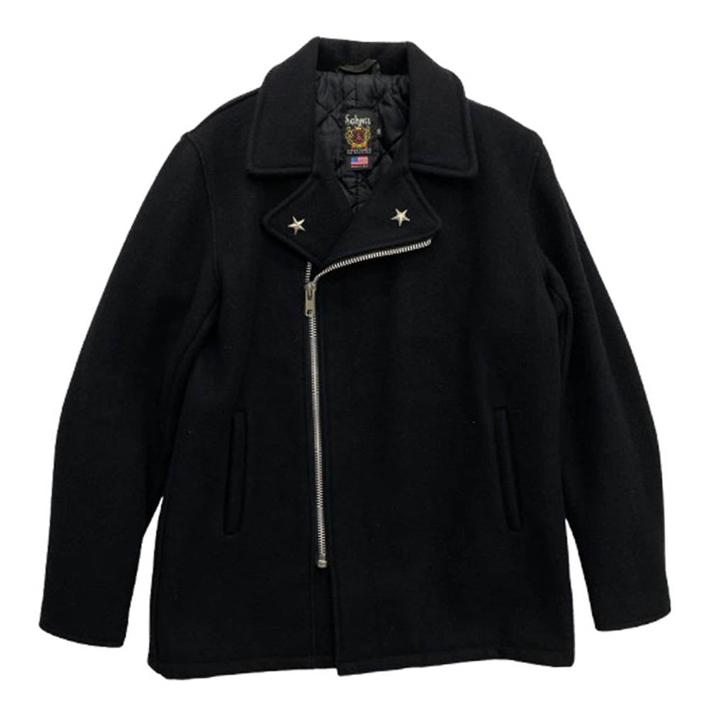 schott ショット ワンスター メルトン ダブルライダースジャケット ブラック系 36【中古】