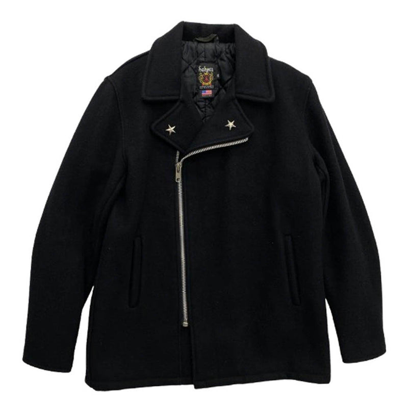 schott ショット ワンスター メルトン ダブルライダースジャケット ブラック系 36【中古】