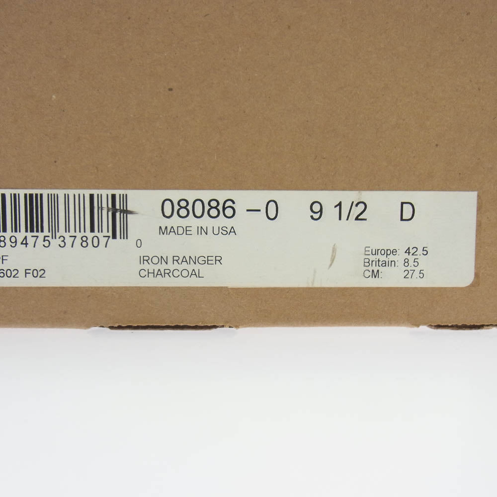 RED WING レッドウィング 8086 IRON RANGER アイアンレンジャー ラフ＆タフ キャップトゥ ブーツ ブラック系 9.5D【中古】