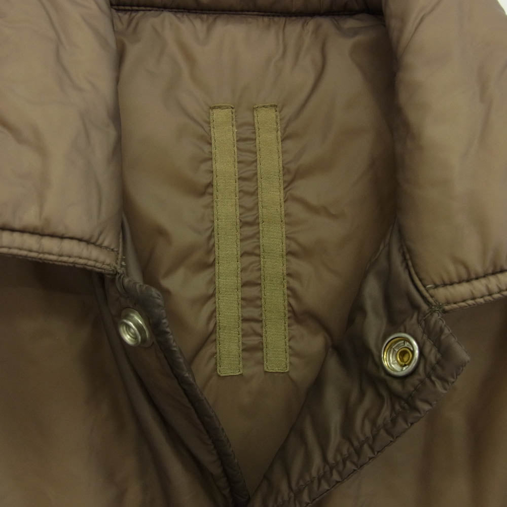 Rick Owens リックオウエンス DRKSHDW ダークシャドウ 21AW DU02A3782-ND Woven Padded Snapfront Jacket 中綿 コーチジャケット ダスト ブラウン系 XS【中古】