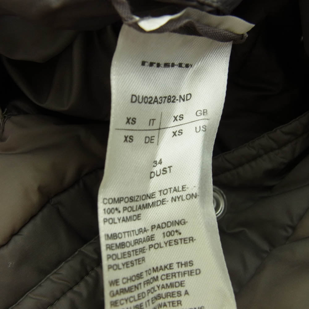 Rick Owens リックオウエンス DRKSHDW ダークシャドウ 21AW DU02A3782-ND Woven Padded Snapfront Jacket 中綿 コーチジャケット ダスト ブラウン系 XS【中古】