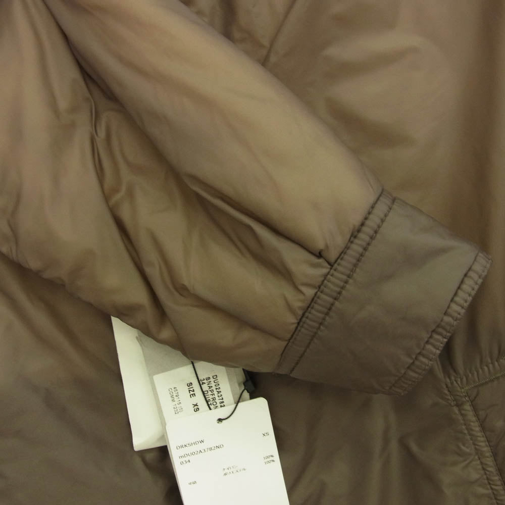 Rick Owens リックオウエンス DRKSHDW ダークシャドウ 21AW DU02A3782-ND Woven Padded Snapfront Jacket 中綿 コーチジャケット ダスト ブラウン系 XS【中古】
