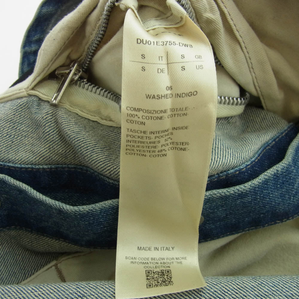 Rick Owens リックオウエンス DRKSHDW ダークシャドウ 25SS DU01E3755-DWB HOLLYWOOD OUTERSHIRT 13OZ WASHED INDIGO ハリウッド アウターシャツ デニムジャケット インディゴブルー系 S【美品】【中古】