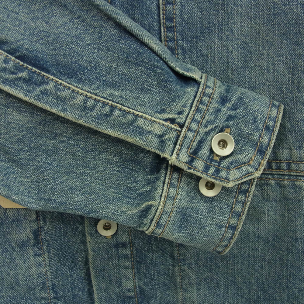 Rick Owens リックオウエンス DRKSHDW ダークシャドウ 25SS DU01E3755-DWB HOLLYWOOD OUTERSHIRT 13OZ WASHED INDIGO ハリウッド アウターシャツ デニムジャケット インディゴブルー系 S【美品】【中古】