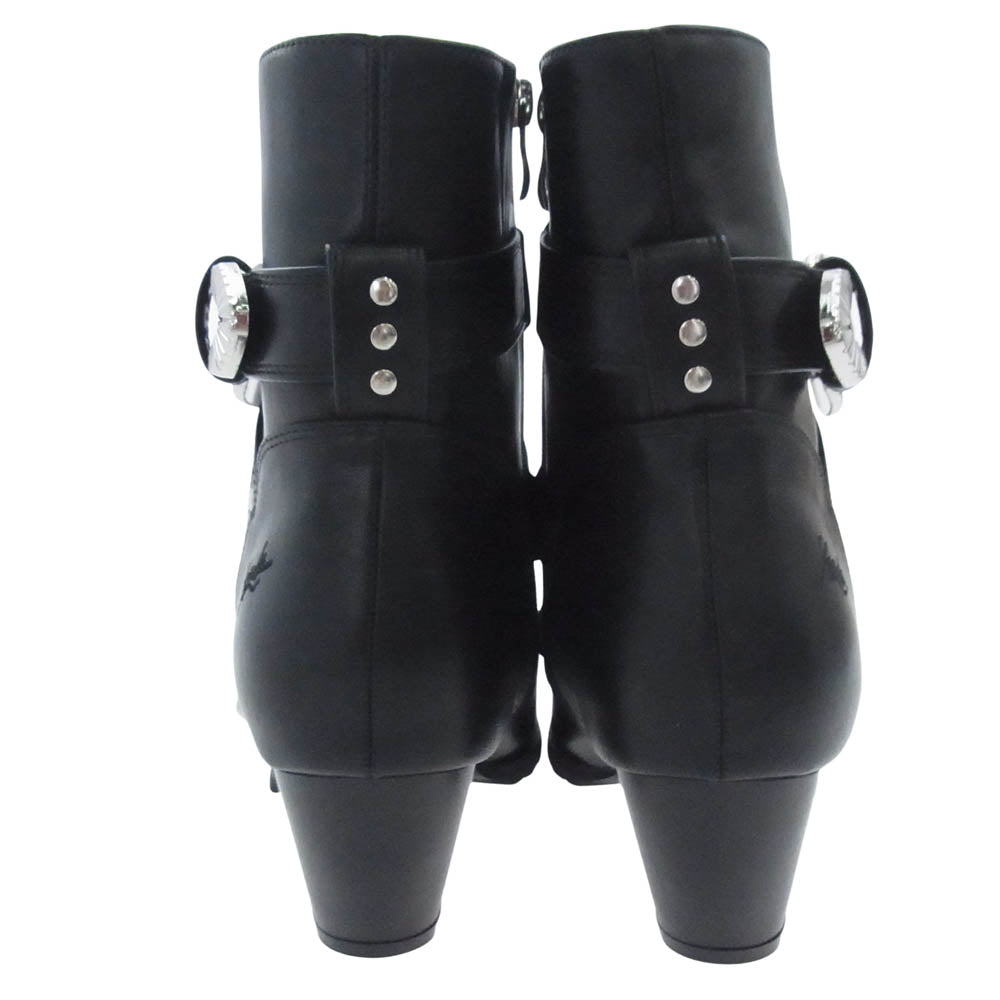 ヨースケ ヨウスケ 6318008 ウエスタンバックル クロスベルト ウエスタンブーツ 厚底ブーツ ショートブーツ ブラック系 26cm【新古品】【未使用】【中古】