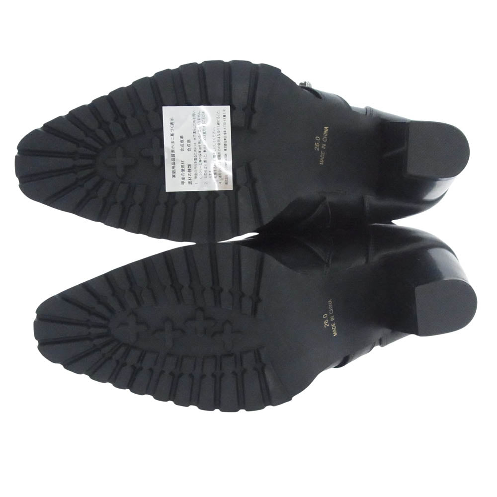 ヨースケ ヨウスケ 6318008 ウエスタンバックル クロスベルト ウエスタンブーツ 厚底ブーツ ショートブーツ ブラック系 26cm【新古品】【未使用】【中古】