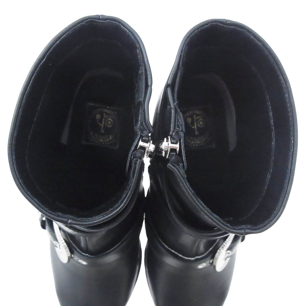 ヨースケ ヨウスケ 6318008 ウエスタンバックル クロスベルト ウエスタンブーツ 厚底ブーツ ショートブーツ ブラック系 26cm【新古品】【未使用】【中古】