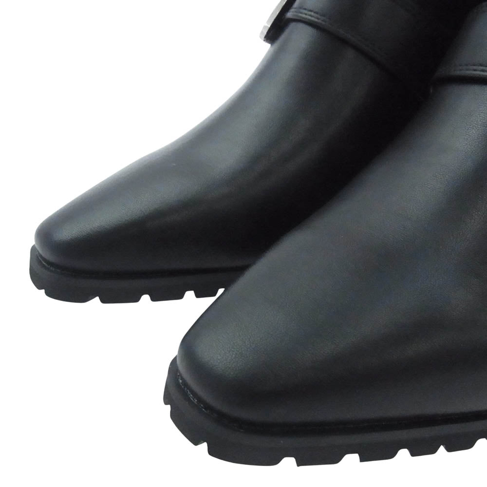 ヨースケ ヨウスケ 6318008 ウエスタンバックル クロスベルト ウエスタンブーツ 厚底ブーツ ショートブーツ ブラック系 26cm【新古品】【未使用】【中古】