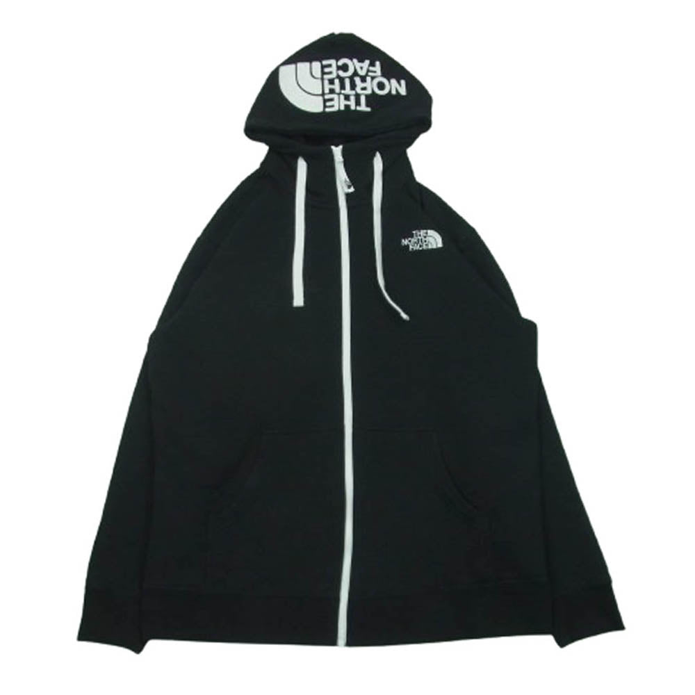 THE NORTH FACE ノースフェイス NT12340 Rearview Full Zip Hoodie ロゴ刺繍 ジップ フーディ パーカー ブラック系 XL【中古】
