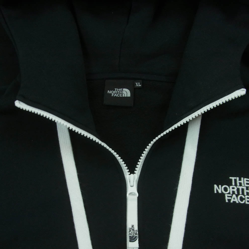 THE NORTH FACE ノースフェイス NT12340 Rearview Full Zip Hoodie ロゴ刺繍 ジップ フーディ パーカー ブラック系 XL【中古】