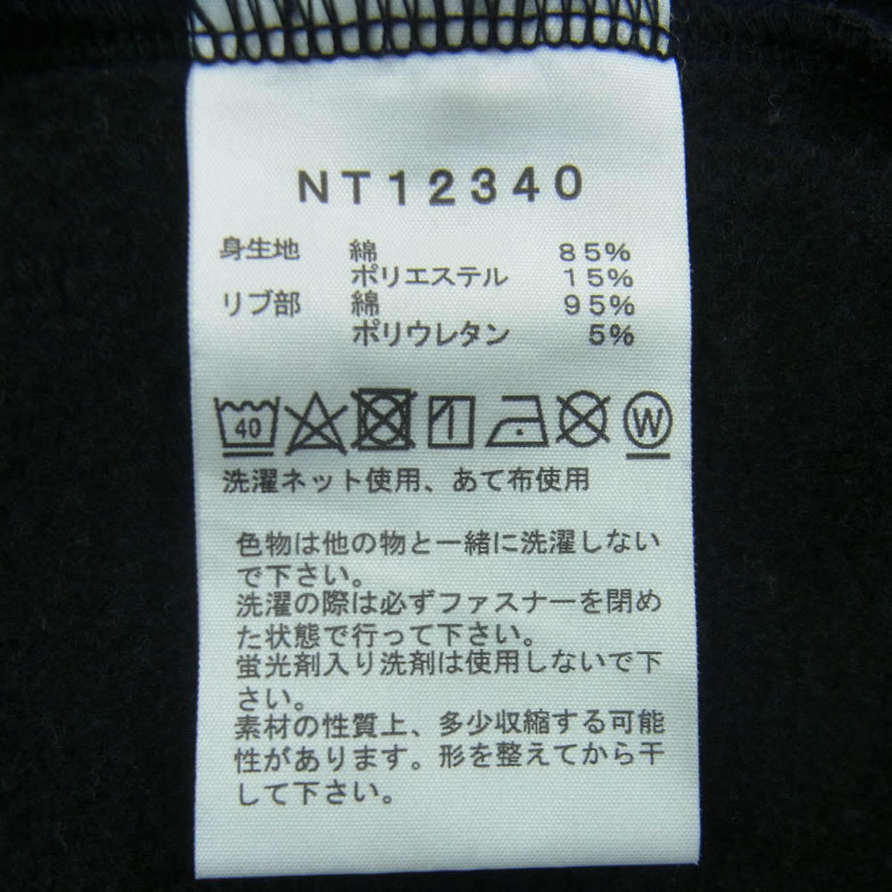 THE NORTH FACE ノースフェイス NT12340 Rearview Full Zip Hoodie ロゴ刺繍 ジップ フーディ パーカー ブラック系 XL【中古】