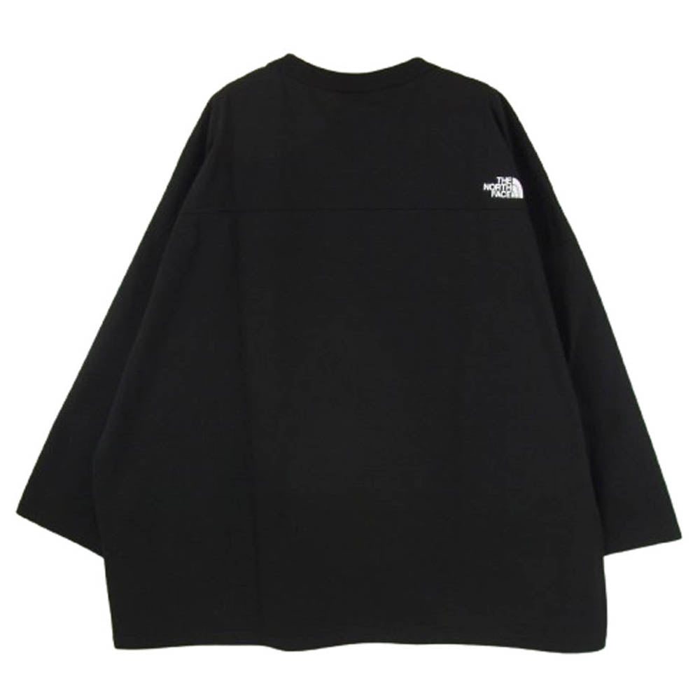 THE NORTH FACE ノースフェイス NT82438 3/4 Football Tee スリークォーター フットボール ロゴ プリント 七分袖 Tシャツ カットソー ブラック系 XL【新古品】【未使用】【中古】