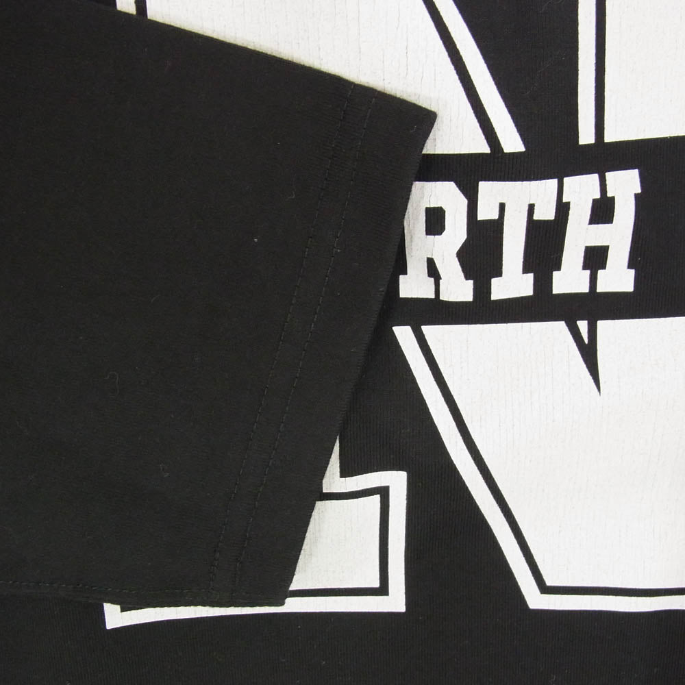 THE NORTH FACE ノースフェイス NT82438 3/4 Football Tee スリークォーター フットボール ロゴ プリント 七分袖 Tシャツ カットソー ブラック系 XL【新古品】【未使用】【中古】