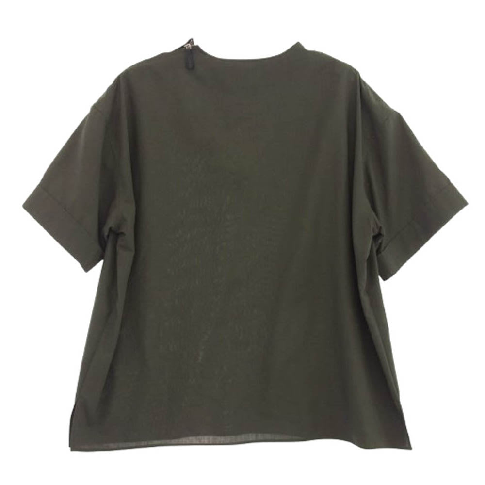 THE RERACS ザリラクス 23SS 23SS-REBL-347 サイドジップ プルオーバー 半袖 シャツ カットソー グリーン系 46【中古】