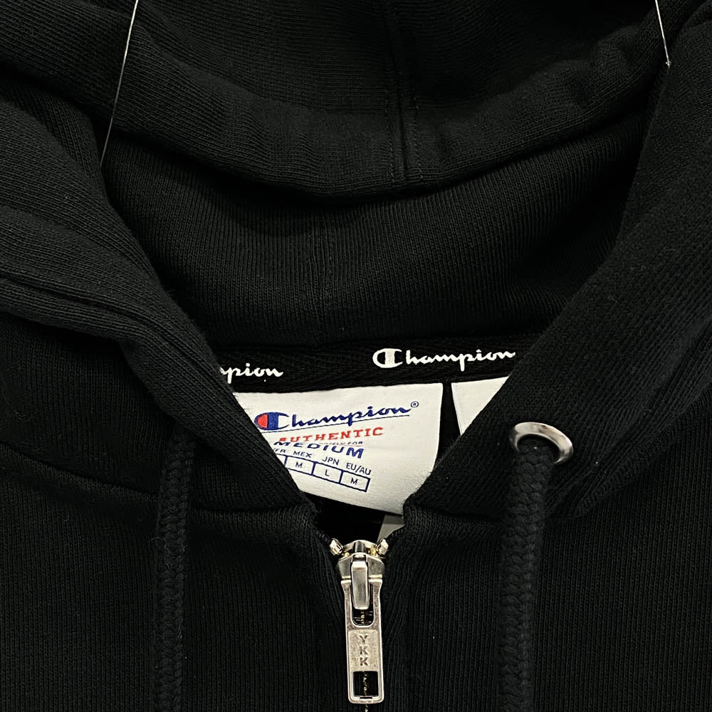 Supreme シュプリーム 24SS × Champion チャンピオン Hooded Sweatshirt フーデッド スウェットシャツ ジップ パーカー フーディ ブラック系 M【極上美品】【中古】