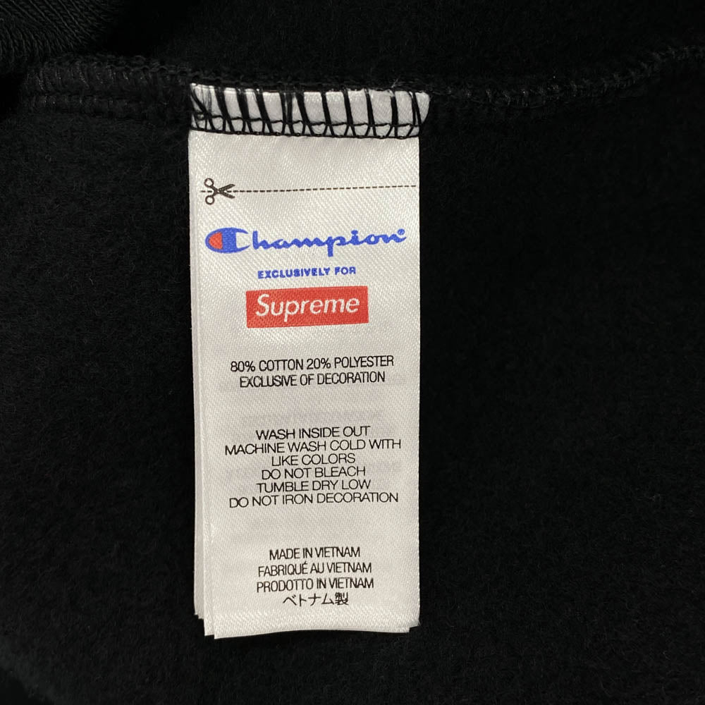 Supreme シュプリーム 24SS × Champion チャンピオン Hooded Sweatshirt フーデッド スウェットシャツ ジップ パーカー フーディ ブラック系 M【極上美品】【中古】