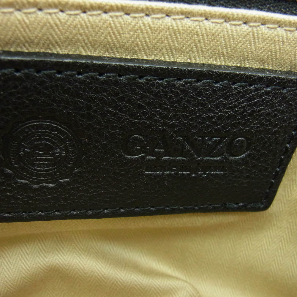 GANZO ガンゾ 57553-10 7QS-H 飛騨牛ベジタブルタンニン鞣しレザー ミニショルダーバッグ ブラック系【中古】