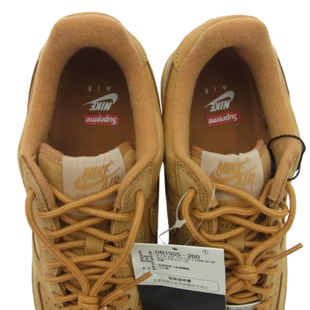Supreme シュプリーム DN1555-200 × Nike ナイキ Air Force 1 Low Flax Wheat AF1 エアフォース ロー ウィート スニーカー ライトブラウン系 26cm【新古品】【未使用】【中古】