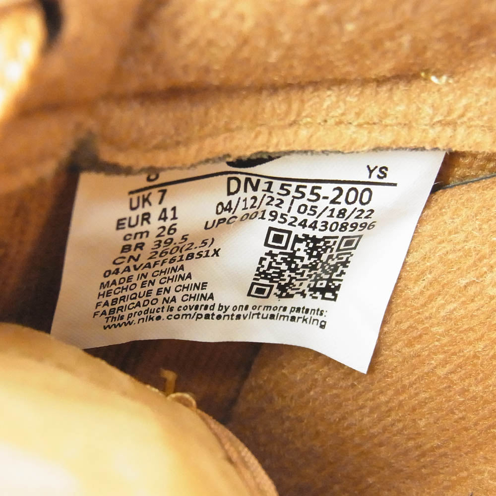 Supreme シュプリーム DN1555-200 × Nike ナイキ Air Force 1 Low Flax Wheat AF1 エアフォース ロー ウィート スニーカー ライトブラウン系 26cm【新古品】【未使用】【中古】